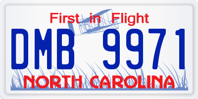 NC license plate DMB9971