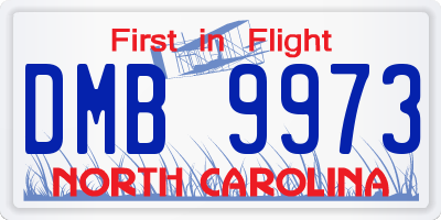 NC license plate DMB9973