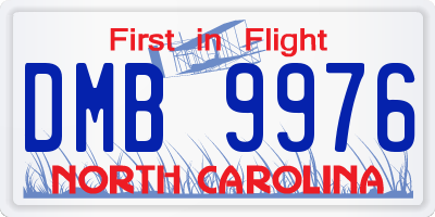NC license plate DMB9976