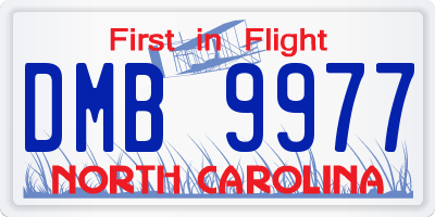 NC license plate DMB9977