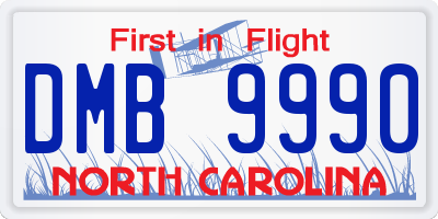 NC license plate DMB9990