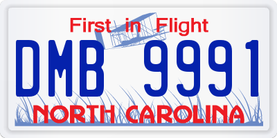 NC license plate DMB9991