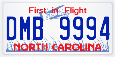 NC license plate DMB9994