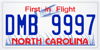 NC license plate DMB9997