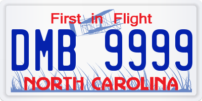 NC license plate DMB9999