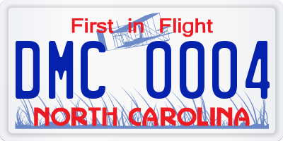 NC license plate DMC0004