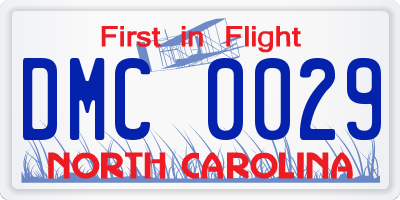 NC license plate DMC0029