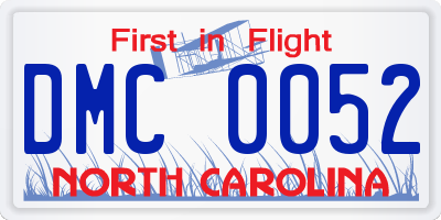 NC license plate DMC0052