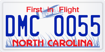 NC license plate DMC0055