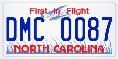 NC license plate DMC0087