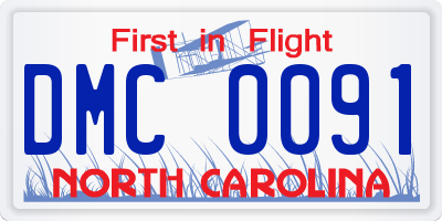 NC license plate DMC0091