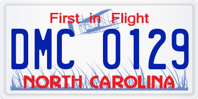 NC license plate DMC0129