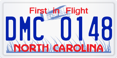 NC license plate DMC0148