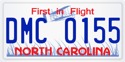 NC license plate DMC0155