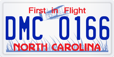 NC license plate DMC0166