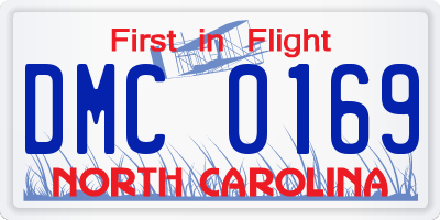 NC license plate DMC0169