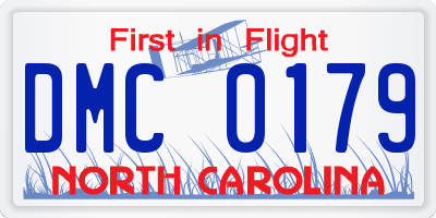 NC license plate DMC0179