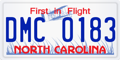 NC license plate DMC0183