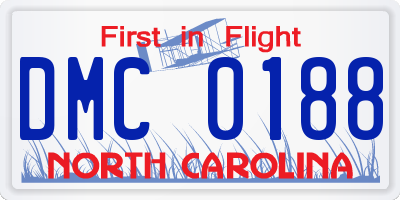 NC license plate DMC0188