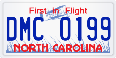 NC license plate DMC0199