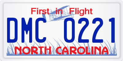 NC license plate DMC0221