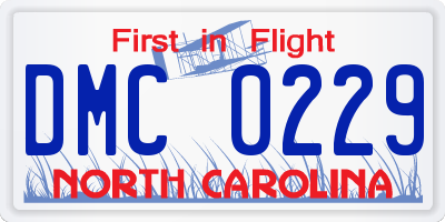 NC license plate DMC0229