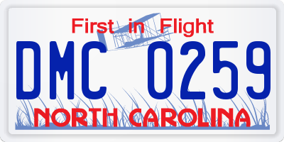 NC license plate DMC0259
