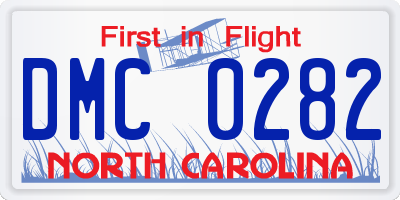 NC license plate DMC0282