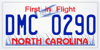 NC license plate DMC0290