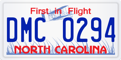 NC license plate DMC0294