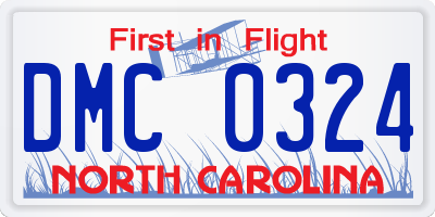 NC license plate DMC0324