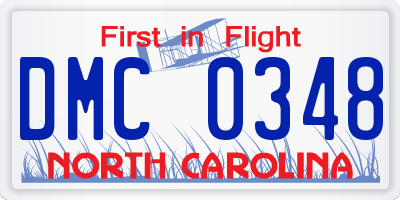 NC license plate DMC0348