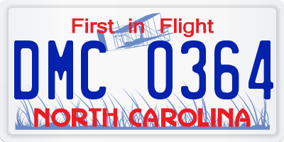 NC license plate DMC0364