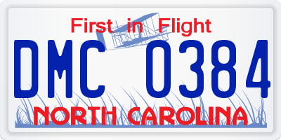 NC license plate DMC0384
