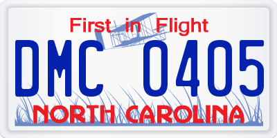NC license plate DMC0405