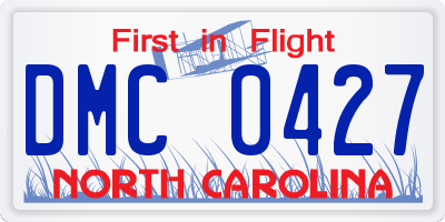 NC license plate DMC0427