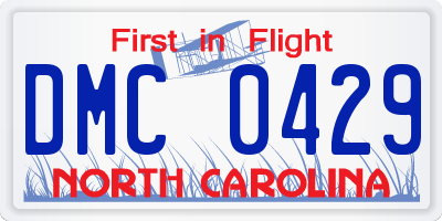 NC license plate DMC0429