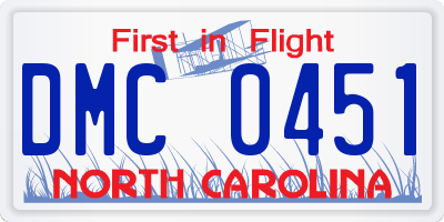 NC license plate DMC0451