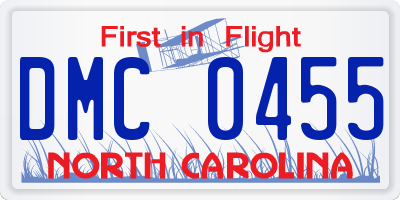 NC license plate DMC0455