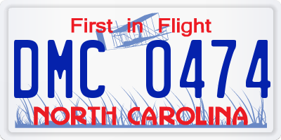 NC license plate DMC0474