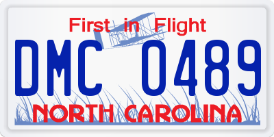 NC license plate DMC0489