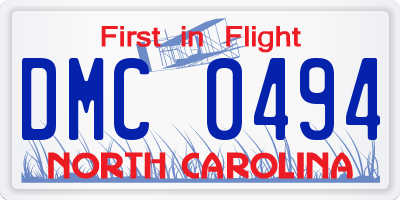 NC license plate DMC0494