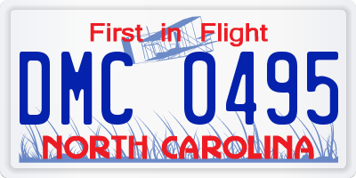 NC license plate DMC0495