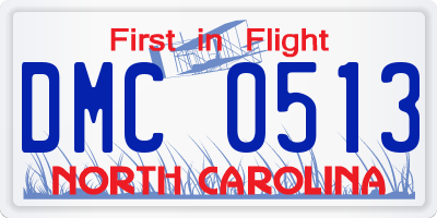 NC license plate DMC0513