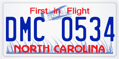 NC license plate DMC0534