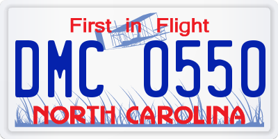 NC license plate DMC0550