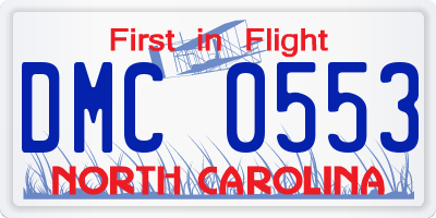 NC license plate DMC0553