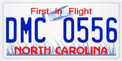 NC license plate DMC0556