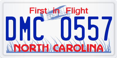 NC license plate DMC0557