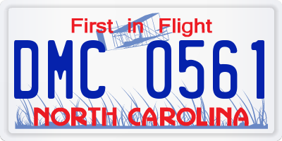 NC license plate DMC0561